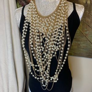 Bebe chandelier pearl necklace